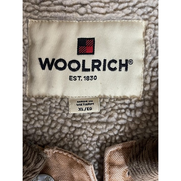 Woolrich Jacket Trucker Thrashed Mens XL Sherpa Lined Canvas Corduroy Collar - Picture 3 of 6